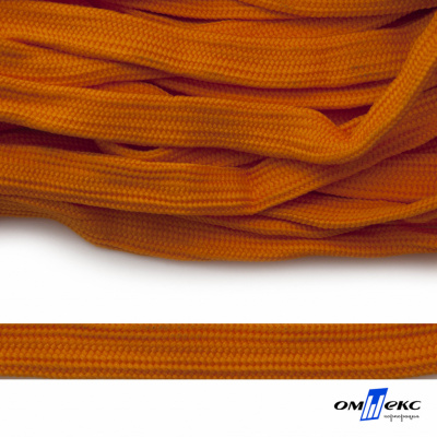 Шнур плетеный (плоский) d-12 мм, (уп.90+/-1м), 100% полиэстер, цв.267 - оранжевый - купить в Камышине. Цена: 8.62 руб.