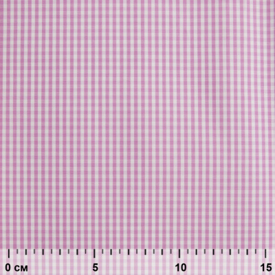 Ткань сорочечная Клетка Виши, 115 г/м2, 58% пэ,42% хл, шир.150 см, цв.1-розовый, (арт.111) - купить в Камышине. Цена 306.69 руб.