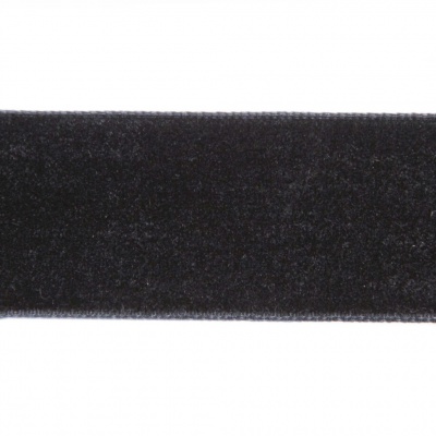 Лента бархатная нейлон, шир.25 мм, (упак. 45,7м), цв.03-черный - купить в Камышине. Цена: 800.84 руб.