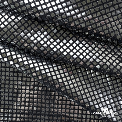 Трикотажное полотно голограмма, шир.140 см, #603 -черный/серебро - купить в Камышине. Цена 771.75 руб.