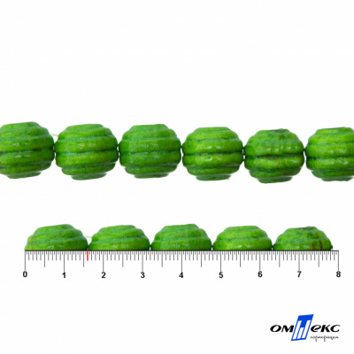 0309-Бусины деревянные "ОмТекс", 16 мм, упак.50+/-3шт, цв.019-зеленый - купить в Камышине. Цена: 62.22 руб.