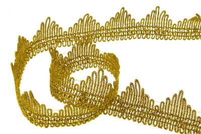 Тесьма металлизированная 8204, шир. 40 мм/уп. 13,7+/-1 м, цвет золото - купить в Камышине. Цена: 420.42 руб.
