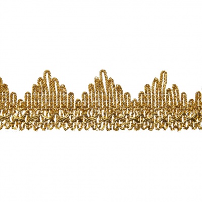 Тесьма металлизированная 0384-0240, шир. 40 мм/уп. 25+/-1 м, цвет золото - купить в Камышине. Цена: 490.74 руб.