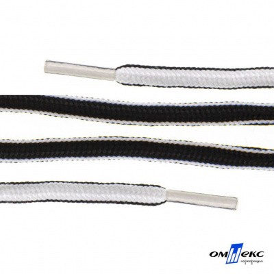 Шнурки #4-27, круглые 130 см, двухцветные (черно/белый) - купить в Камышине. Цена: 47.04 руб.