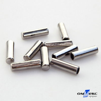 06033-Наконечник для шнура металл, отв. 4 мм, цв. никель - купить в Камышине. Цена: 6.08 руб.
