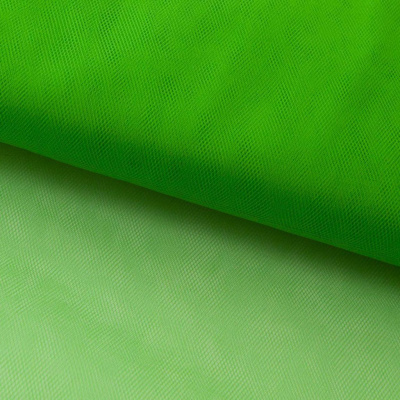 Фатин матовый 16-146, 12 гр/м2, шир.300см, цвет зелёный - купить в Камышине. Цена 112.70 руб.