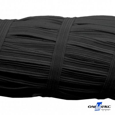 Резиновые нити с текстильным покрытием, шир. 6 мм (55 м/уп), цв.-черный - купить в Камышине. Цена: 210.75 руб.