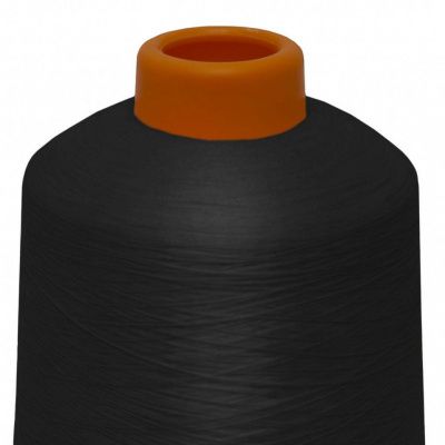 Нитки текстурированные некручёные, намот. 15 000 м, цвет чёрный - купить в Камышине. Цена: 204.10 руб.
