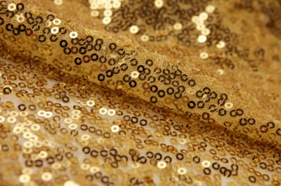 Сетка с пайетками №6, 188 гр/м2, шир.130см, цвет золото - купить в Камышине. Цена 371.02 руб.