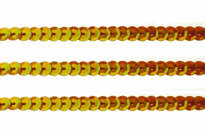 Пайетки "ОмТекс" на нитях, CREAM, 6 мм С / упак.73+/-1м, цв. 88 - оранжевый - купить в Камышине. Цена: 300.55 руб.