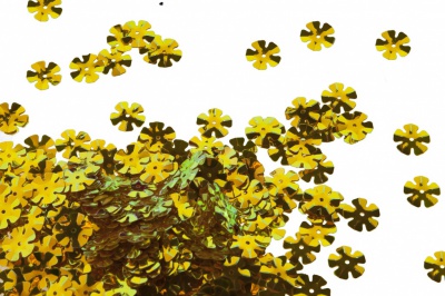Пайетки "ОмТекс" россыпью,DOUBLE SIDED GOLD,цветок 14 мм/упак.50 гр, цв. 0460-золото - купить в Камышине. Цена: 80.93 руб.