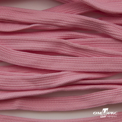 Шнур плетеный (плоский) d-12 мм, (уп.90+/-1м), 100% полиэстер, цв.256 - розовый - купить в Камышине. Цена: 8.62 руб.