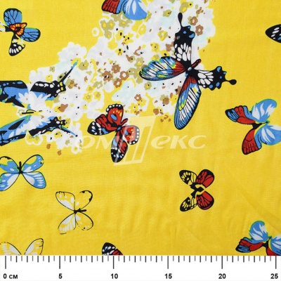 Плательная ткань "Софи" 7.2, 75 гр/м2, шир.150 см, принт бабочки - купить в Камышине. Цена 241.49 руб.