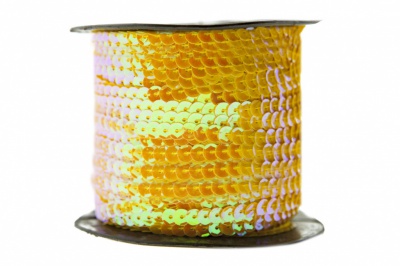 Пайетки "ОмТекс" на нитях, CREAM, 6 мм С / упак.73+/-1м, цв. 92 - золото - купить в Камышине. Цена: 484.77 руб.