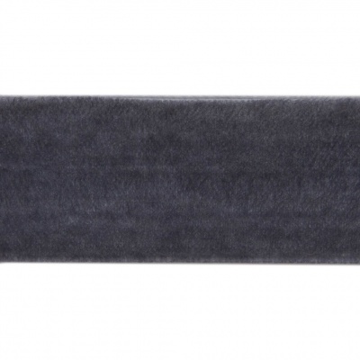 Лента бархатная нейлон, шир.25 мм, (упак. 45,7м), цв.189-т.серый - купить в Камышине. Цена: 981.09 руб.