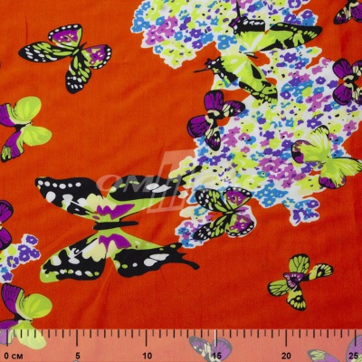 Плательная ткань "Софи" 7.1, 75 гр/м2, шир.150 см, принт бабочки - купить в Камышине. Цена 241.49 руб.