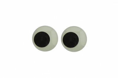 Глазки для игрушек, круглые, с бегающими зрачками, 10 мм/упак.50+/-2 шт, цв. -черно-белые - купить в Камышине. Цена: 35.20 руб.