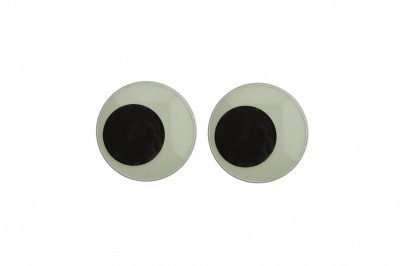 Глазки для игрушек, круглые, с бегающими зрачками, 18 мм/упак.20+/-2 шт, цв. -черно-белые - купить в Камышине. Цена: 25.40 руб.