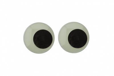 Глазки для игрушек, круглые, с бегающими зрачками, 24 мм/упак.50+/-2 шт, цв. -черно-белые - купить в Камышине. Цена: 60.32 руб.