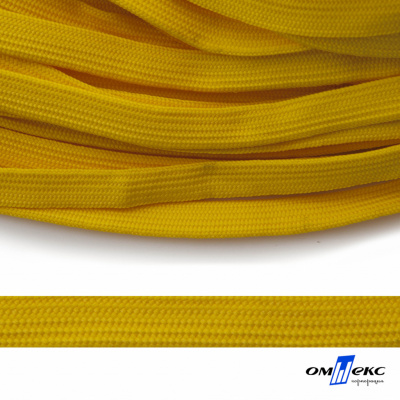 Шнур плетеный (плоский) d-12 мм, (уп.90+/-1м), 100% полиэстер, цв.269 - жёлтый - купить в Камышине. Цена: 8.62 руб.