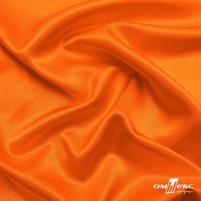Поли креп-сатин 15-1263, 125 (+/-5) гр/м2, шир.150см, цвет оранжевый - купить в Камышине. Цена 155.57 руб.