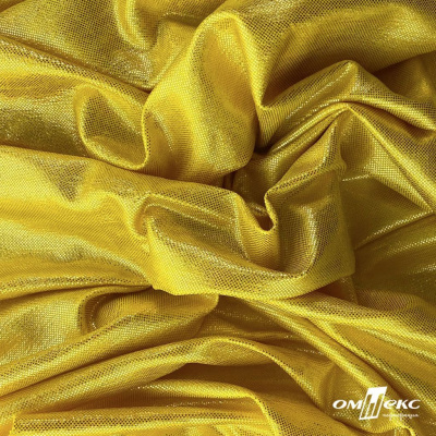 Трикотажное полотно голограмма, шир.140 см, #602 -жёлтый/жёлтый - купить в Камышине. Цена 389.81 руб.