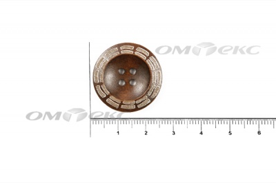 Пуговица деревянная круглая №53 (25мм) - купить в Камышине. Цена: 3.68 руб.
