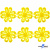 Кружево гипюр "Ромашка" 0575-1169, шир. 25 мм/уп.13,7 м, цвет 8208-жёлтый - купить в Камышине. Цена: 289.76 руб.