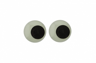 Глазки для игрушек, круглые, с бегающими зрачками, 15 мм/упак.50+/-2 шт, цв. -черно-белые - купить в Камышине. Цена: 46.92 руб.