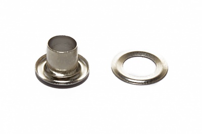 Люверсы металлические "ОмТекс", блочка/кольцо, (4 мм) - цв.никель - купить в Камышине. Цена: 0.24 руб.