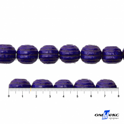 0309-Бусины деревянные "ОмТекс", 16 мм, упак.50+/-3шт, цв.018-фиолет - купить в Камышине. Цена: 62.22 руб.