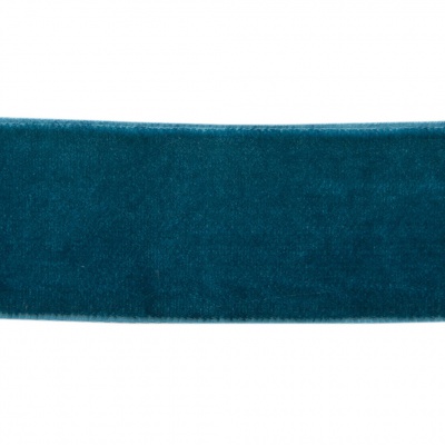 Лента бархатная нейлон, шир.25 мм, (упак. 45,7м), цв.65-изумруд - купить в Камышине. Цена: 981.09 руб.