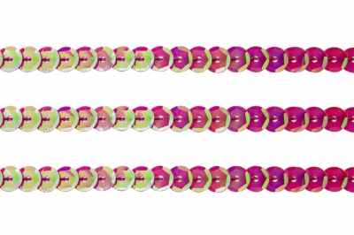 Пайетки "ОмТекс" на нитях, CREAM, 6 мм С / упак.73+/-1м, цв. 89 - розовый - купить в Камышине. Цена: 468.37 руб.