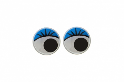 Глазки для игрушек, круглые, с бегающими зрачками, 8 мм/упак.50+/-2 шт, цв. -синий - купить в Камышине. Цена: 59.05 руб.
