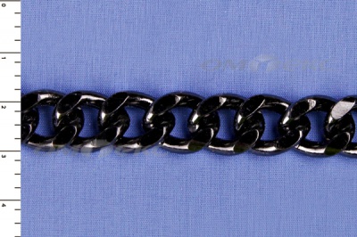 Цепь металл декоративная №9 (13,5*16,5) черная (10+/-1 м)  - купить в Камышине. Цена: 808.92 руб.