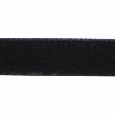 Лента бархатная нейлон, шир.12 мм, (упак. 45,7м), цв.03-черный - купить в Камышине. Цена: 448.27 руб.