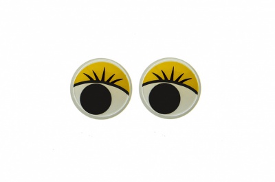 Глазки для игрушек, круглые, с бегающими зрачками, 8 мм/упак.50+/-2 шт, цв. -желтый - купить в Камышине. Цена: 59.05 руб.