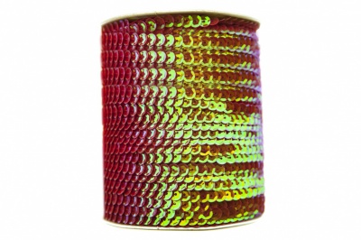 Пайетки "ОмТекс" на нитях, CREAM, 6 мм С / упак.73+/-1м, цв. 96 - красный - купить в Камышине. Цена: 484.77 руб.