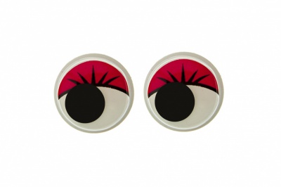 Глазки для игрушек, круглые, с бегающими зрачками, 12 мм/упак.50+/-2 шт, цв. -красный - купить в Камышине. Цена: 95.04 руб.